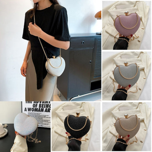 Clutch Purse for Women, Women's Shoulder Handbag, Heart Shape Bag