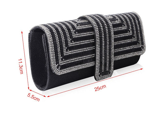 Evening Clutch Purse, Rhinestone Purse, Sequin Purse, Silver Clutch